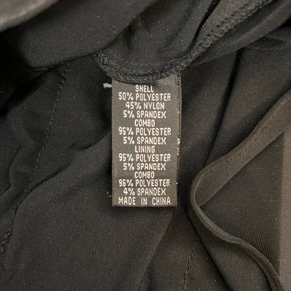 Adrianna Papell Black Tiered Hammered Satin Sheath Dress Sz 14 - Picture 9 of 12